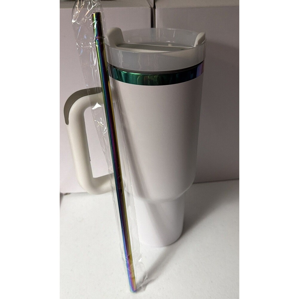 40oz  STAINLESS STEEL RAINBOW TRAVELER TUMBLER , VACCUMM INSULATED, SLEEK
